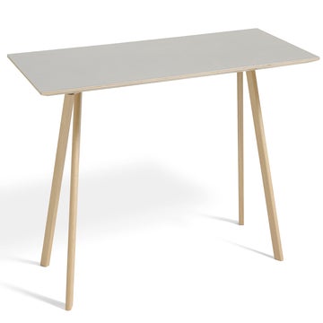 Table COPENHAGUE CPH30 200 X 90 CM de Hay, Plateau linoléum blanc cassé, Pieds en chêne vernis naturel