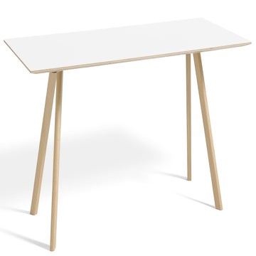 Table COPENHAGUE CPH30 200 X 90 CM de Hay, Plateau blanc laminé, Pieds en chêne vernis naturel