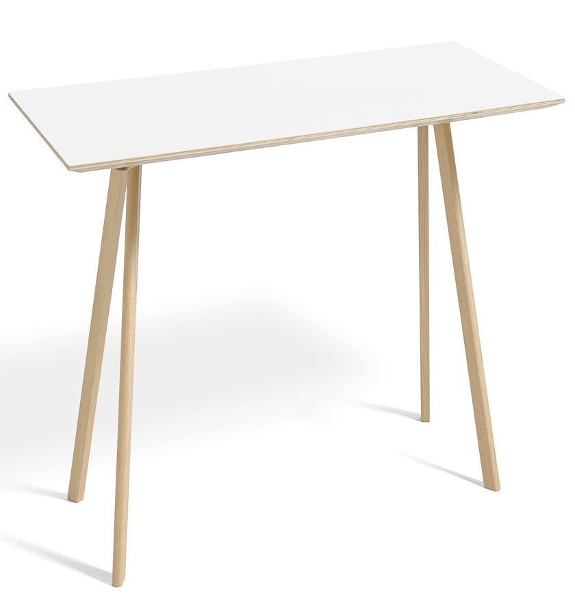 Table COPENHAGUE CPH30 200 X 90 CM de Hay, Plateau blanc laminé, Pieds en chêne vernis naturel