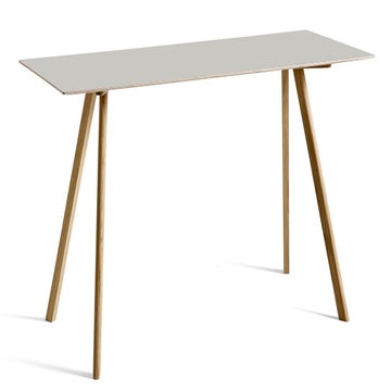 Table COPENHAGUE CPH30 200 X 80 X H.105 CM de Hay, Plateau linoléum blanc cassé, Pieds en chêne vernis naturel