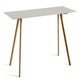Table COPENHAGUE CPH30 200 X 80 X H.105 CM, Plateau linoléum blanc cassé, Pieds en chêne vernis naturel