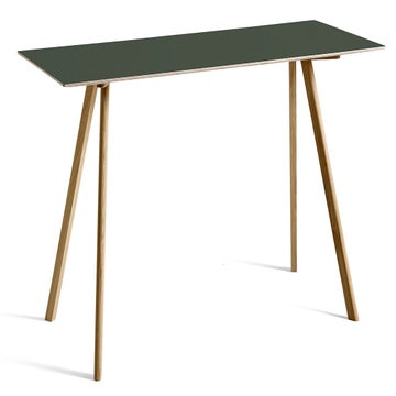 Table COPENHAGUE CPH30 200 X 80 X H.105 CM de Hay, Plateau linoléum vert, Pieds en chêne vernis naturel