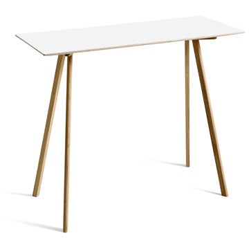 Table COPENHAGUE CPH30 200 X 80 X H.105 CM de Hay, Plateau blanc laminé, Pieds en chêne vernis naturel