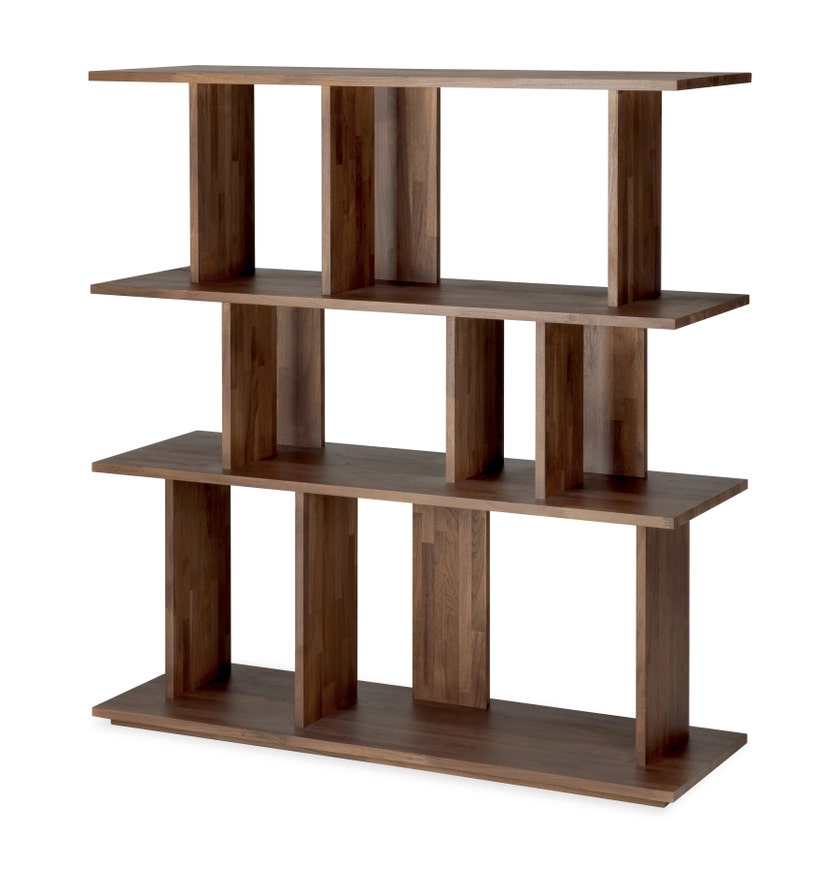 Etagère IRREGULAR de Ethnicraft, 112x37x115, teck vernis brun