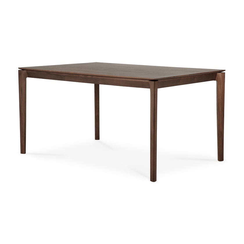 Table en teck vernis BOK d'Ethnicraft, 140x80x76, Brun foncé Table en teck vernis BOK d'Ethnicraft, 140x80x76, Brun foncé
