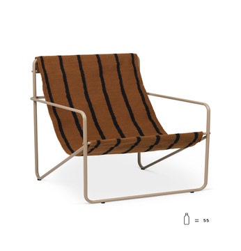 Fauteuil Lounge DESERT de Ferm Living, Structure cashmere, Tissu stripes