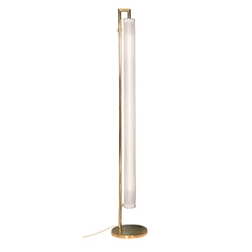 Lampadaire POL de Sarah Lavoine, structure laiton/cage blanche