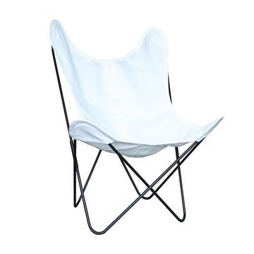 Fauteuil AA Batyline EDEN de Airborne, Structure noir, Toile blanc
