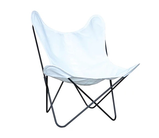 Fauteuil AA Batyline EDEN de Airborne, Structure noir, Toile blanc Fauteuil AA Batyline EDEN de Airborne, Structure noir, Toile blanc