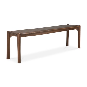 Banc PI - teck vernis - brun foncé D'Ethnicraft, 166x35x46cm