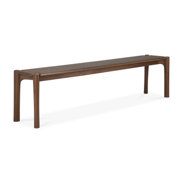 Banc PI - teck vernis - brun foncé D'Ethnicraft, 186x35x46cm