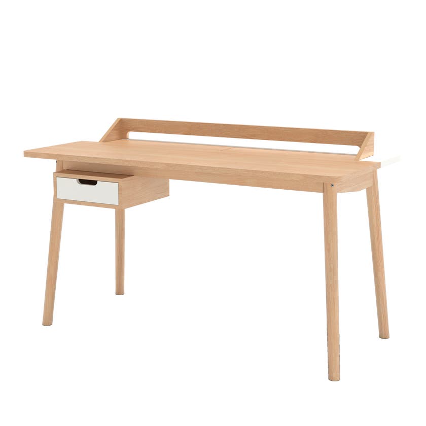 Bureau HONORE de Harto, l 136 x P 65 x H 83 cm, chêne, coloris blanc Bureau HONORE de Harto, l 136 x P 65 x H 83 cm, chêne, coloris blanc