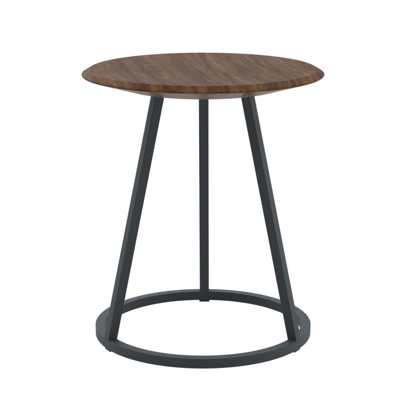 Tabouret GUSTAVE 45cm, noyer, métal gris ardoise mat Tabouret GUSTAVE 45cm, noyer, métal gris ardoise mat