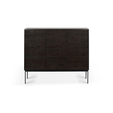 Buffet GROOVES d'Ethnicraft, L.152 cm, 3 portes, Teck vernis noir
