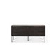 Meuble TV GROOVES d'Ethnicraft, L.162 cm, 1 porte abattante, 1 tiroir, Teck vernis noir