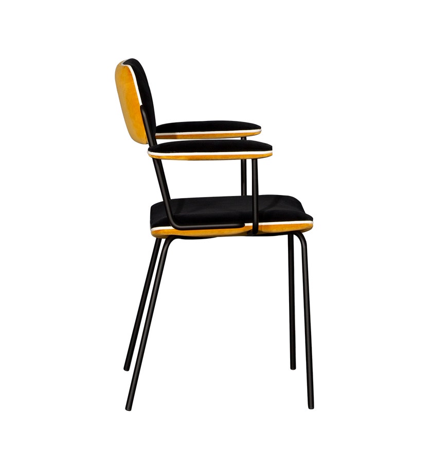 Chaise avec accoudoirs DOUBLE JEU de Sarah Lavoine, Ocre