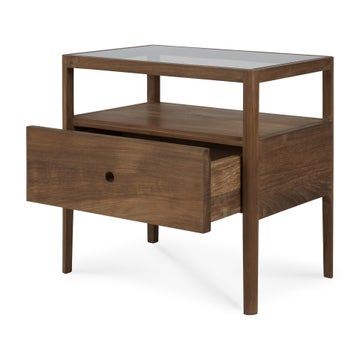 Table de chevet Spindle - teck recyclé - 1 tiroir d'Ethnicraft