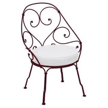 Fauteuil CABRIOLET de Fermob, Coussin Blanc grisé, Tonka