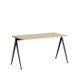 Table PYRAMID 01, 140 x 65 cm, Chêne laqué clair, Piètement acier noir