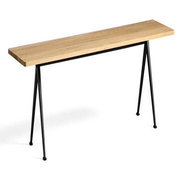 Banc PYRAMID 12 de Hay, 190 x 40 cm, Black base, Clear lacquered
