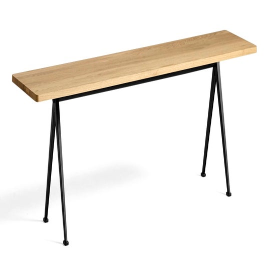 Banc PYRAMID 12 de Hay, 190 x 40 cm, Black base, Clear lacquered