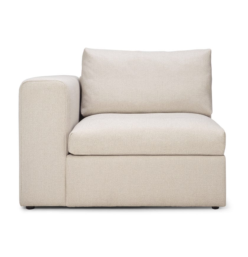 Module droit avec accoudoir MELLOW de Ethnicraft, Off white
