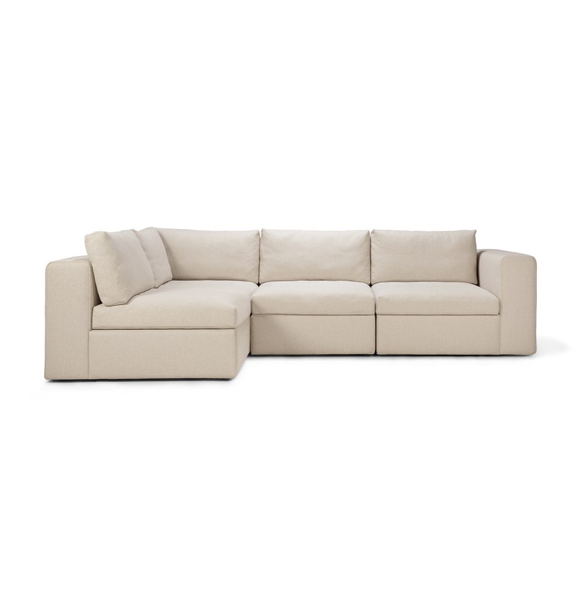 Canapé d'angle MELLOW de Ethnicraft, 4/5 places, Off white