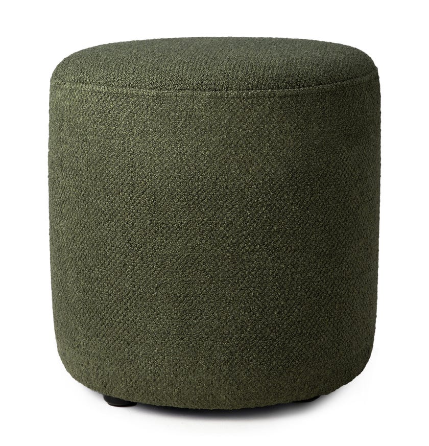 Pouf BARROW d'Ethnicraft, Ø 40 cm, Vert sapin