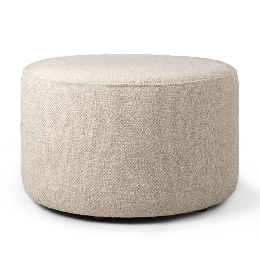 Pouf BARROW d'Ethnicraft, Ø 60 cm, Off white