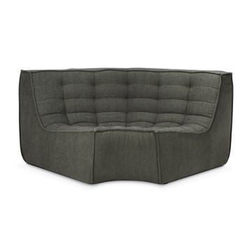 Module d'angle arrondi N701 d'Ethnicraft,120 x 120 x 76 cm, Eco Moss