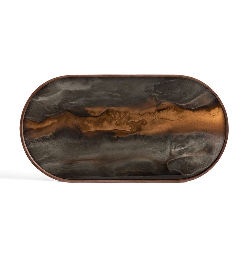 Plateau oblong Bronze Organic de Ethnicraft Accessories, 71 x 36 cm