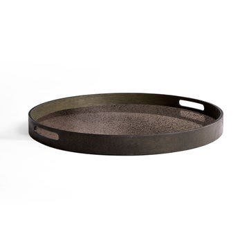Plateau HEAVY AGED BRONZE MIRROR de Notre Monde, Ø48, Bronze