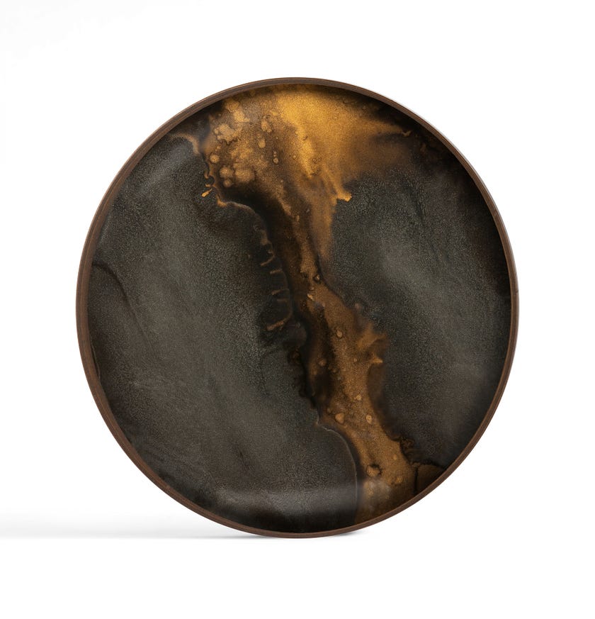 Plateau rond Bronze Organic de Ethnicraft Accessories, Ø30