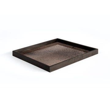 Plateau miroir BRONZE AGED carré de Ethnicraft, 51x51x4, taille L