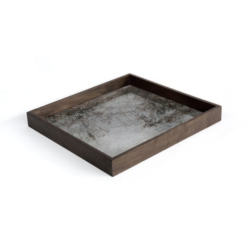 Plateau miroir AGED CLEAR carré de Ethnicraft, 38 x 38 x 4, Taille S