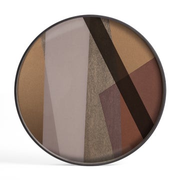 Plateau rond en verre ANGLE de Ethnicraft Accessories, Ø.61 cm, Pinot