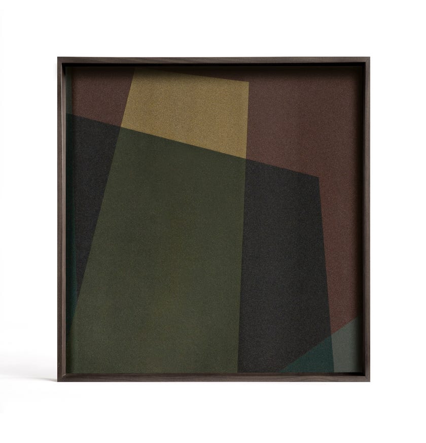 Plateau carré en verre ANGLE de Ethnicraft Accessories, 38 x 38 cm, Slate