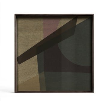 Plateau carré en verre ANGLE de Ethnicraft Accessories, 51 x 51 cm, Slate