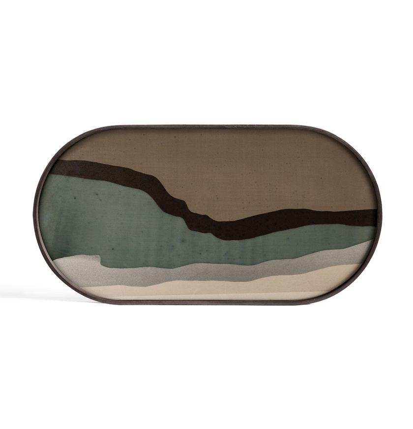 Plateau WABI SABI oblong de Ethnicraft Accessories, 71 x 36 cm, Graphite