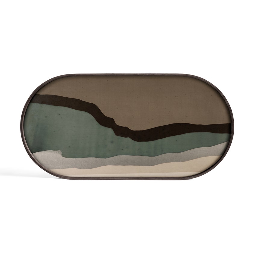 Plateau WABI SABI oblong de Ethnicraft Accessories, 71 x 36 cm, Graphite Plateau WABI SABI oblong de Ethnicraft Accessories, 71 x 36 cm, Graphite