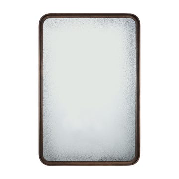Miroir EDGE Accessories, Acajou massif teinté espresso, Verre medium aged