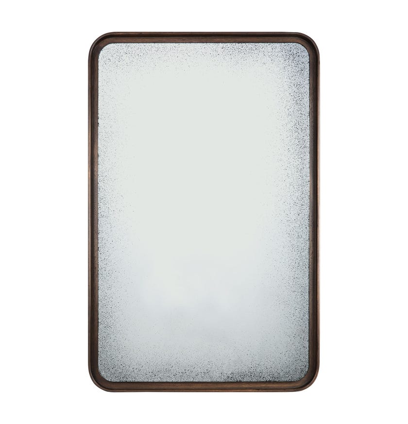 Miroir EDGE d'Ethnicraft Accessories, Acajou massif teinté espresso, Verre medium aged