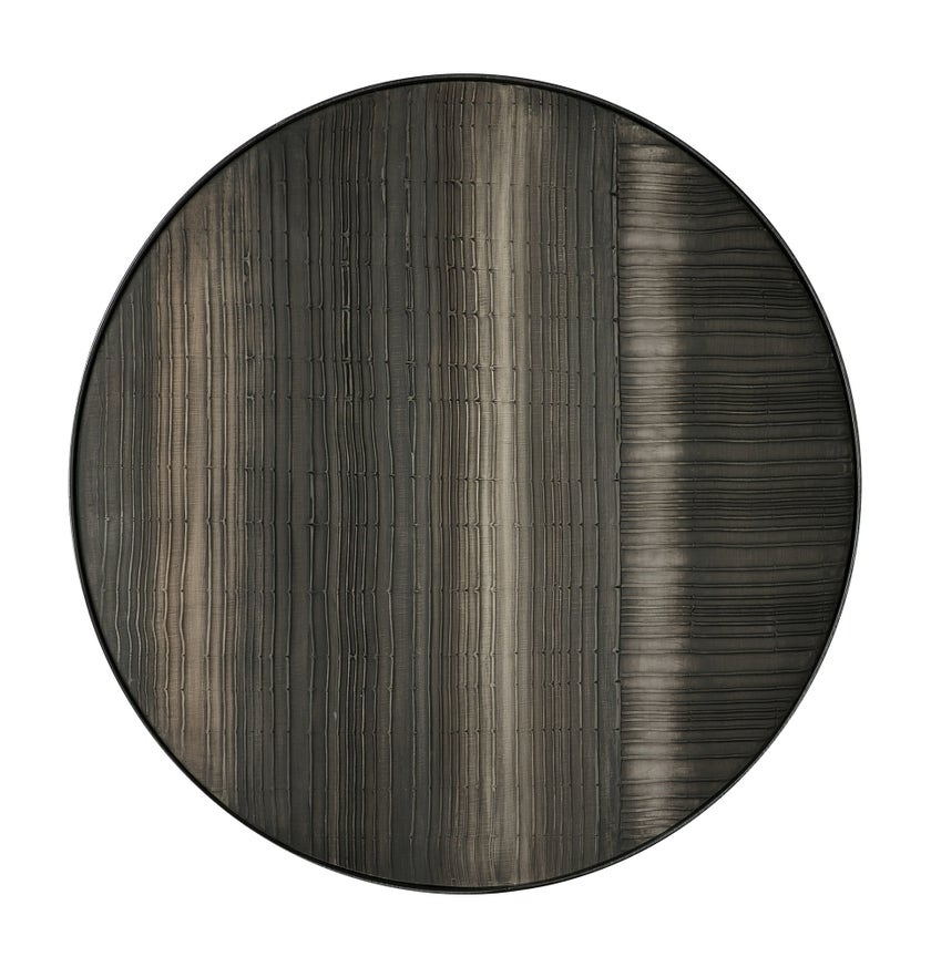 Décoration murale LAYERED CLAY de Ethnicraft Accessories, Ø.46 cm, Structure métal noir