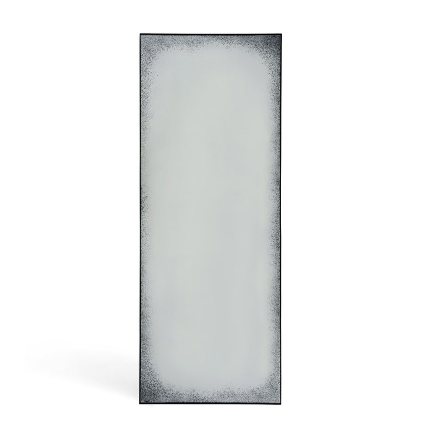 Miroir Heavy Aged Clear de Ethnicraft Accessories, 80 x 200 cm, black metal frame, medium aged