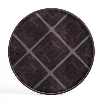 Plateau Slate Linear Squares de Ethnicraft Accessories, Ø92