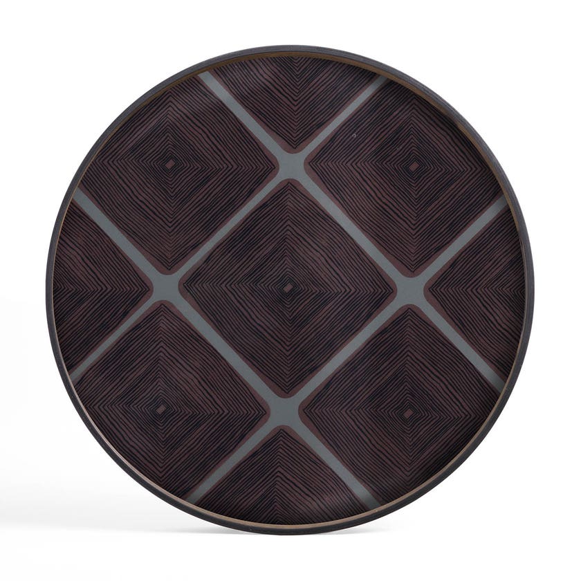 Plateau Slate Linear Squares de Ethnicraft Accessories, Ø92 Plateau Slate Linear Squares de Ethnicraft Accessories, Ø92