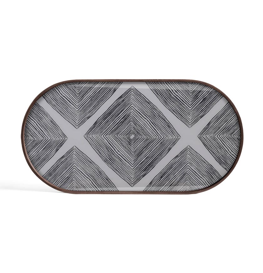 Plateau Slate Linear Squares de Ethnicraft Accessories, 71 x 36 cm