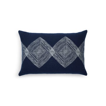 Coussin Navy Linear Diamonds d'Ethnicraft Accessories, 60 x 40 cm