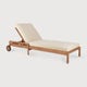 Chaise longue de Jardin ajustable Jack - Teck - tissu naturel