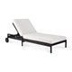 Chaise longue de Jardin ajustable Jack - Teck vernis noir - tissu Off White